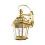 Livex Georgetown 12" High Polished Brass Finish Outdoor Wall Lantern