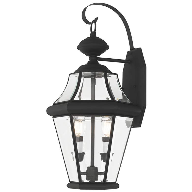 Image 2 Livex Georgetown 20 3/4"H Black 2-Light Outdoor Wall Light
