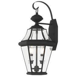 Livex Georgetown 20 3/4"H Black 2-Light Outdoor Wall Light