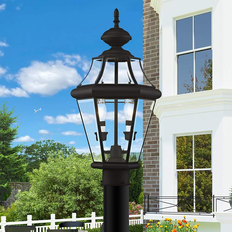 Image 1 Livex Georgetown 21" High Traditional Black Outdoor Post Light