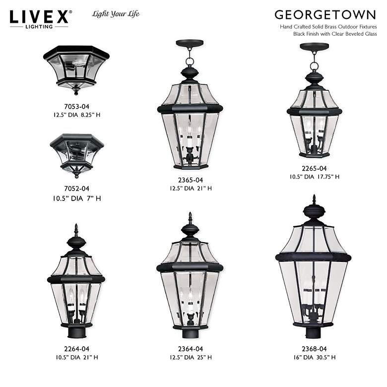 Image 3 Livex Georgetown 21" High Traditional Black Outdoor Post Light more views