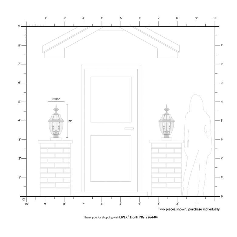 Image 4 Livex Georgetown 21" High Traditional Black Outdoor Post Light more views