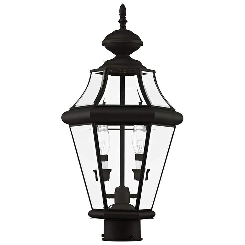 Image 5 Livex Georgetown 21" High Traditional Black Outdoor Post Light more views
