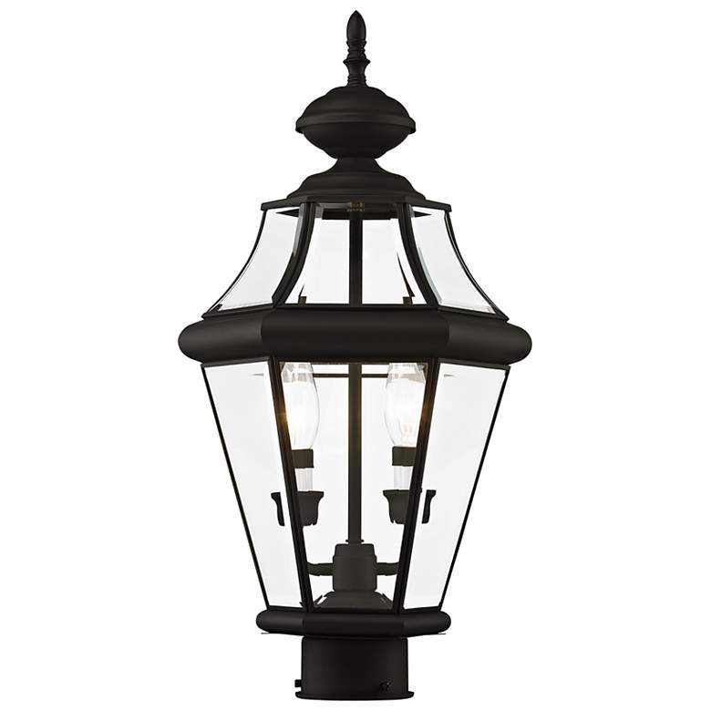 Image 6 Livex Georgetown 21" High Traditional Black Outdoor Post Light more views