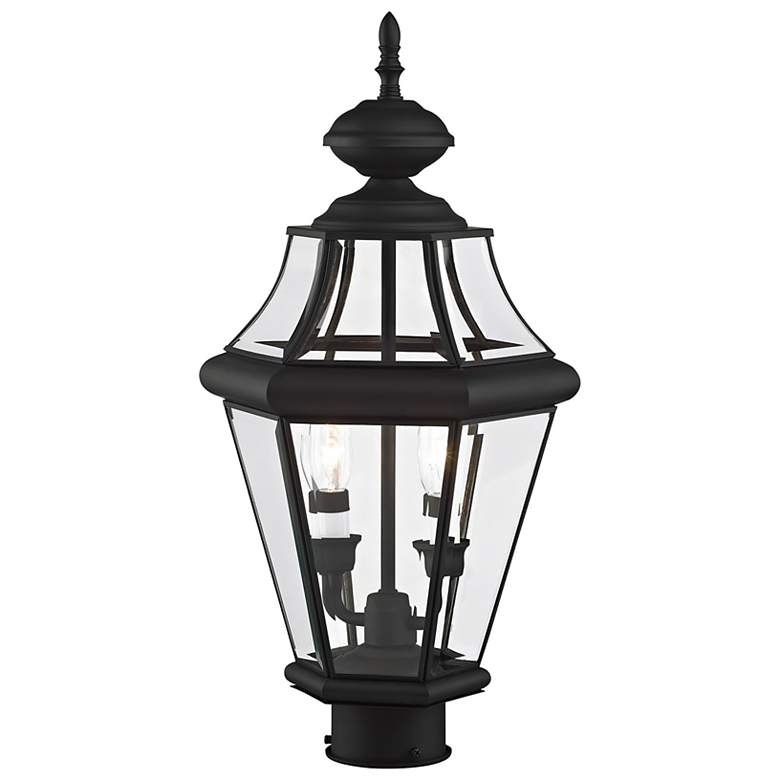 Image 7 Livex Georgetown 21" High Traditional Black Outdoor Post Light more views