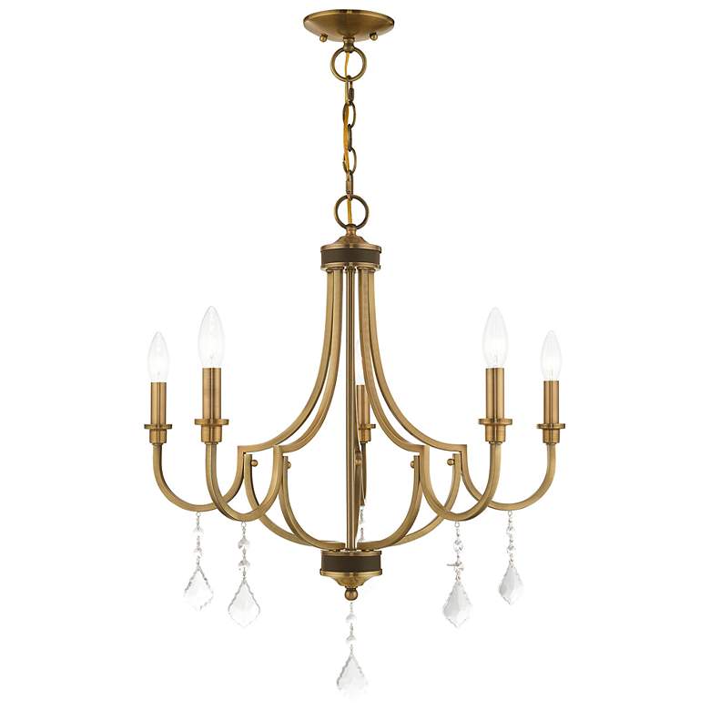 Image 2 Livex Glendale 24 1/2" Wide Antique Brass 5-Light Chandelier