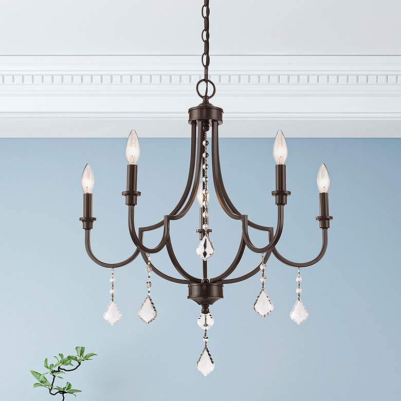 Image 1 Livex Glendale 24 1/2"W English Bronze 5-Light Chandelier