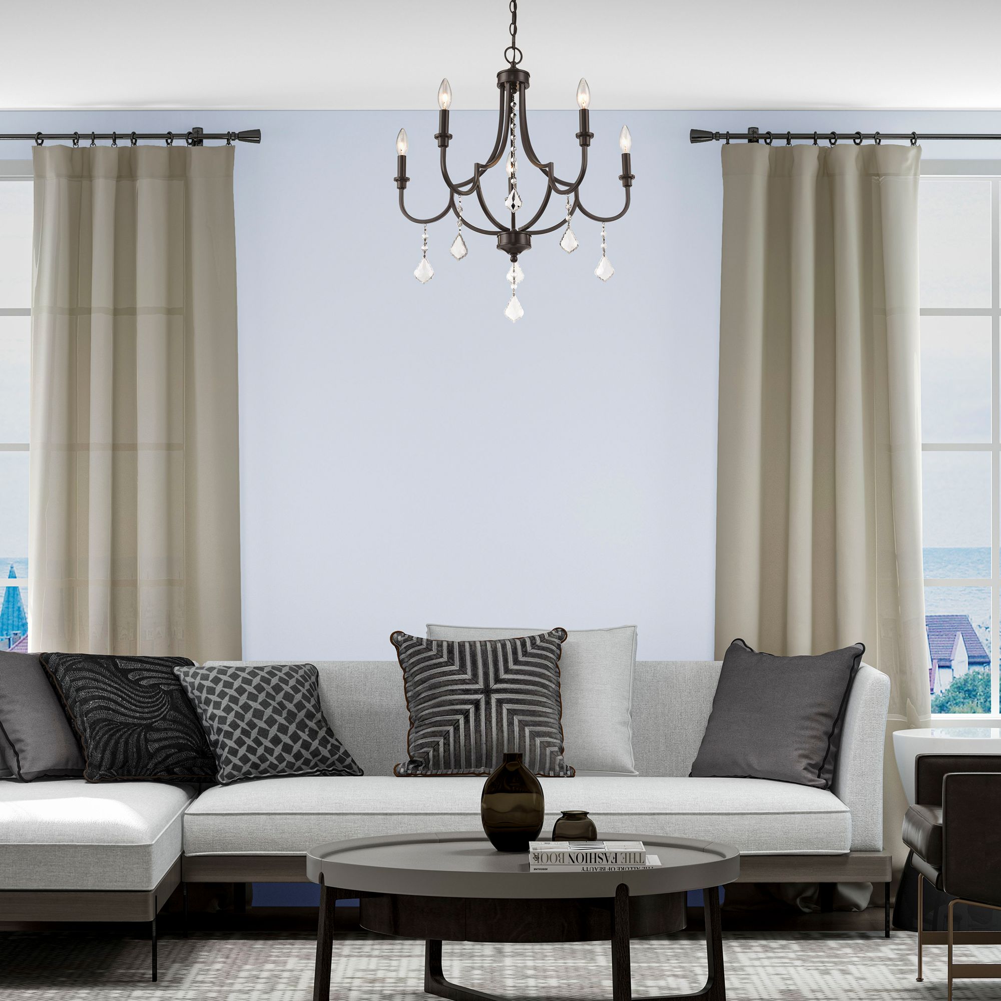 Livex Glendale 24 1/2"W English Bronze 5-Light Chandelier