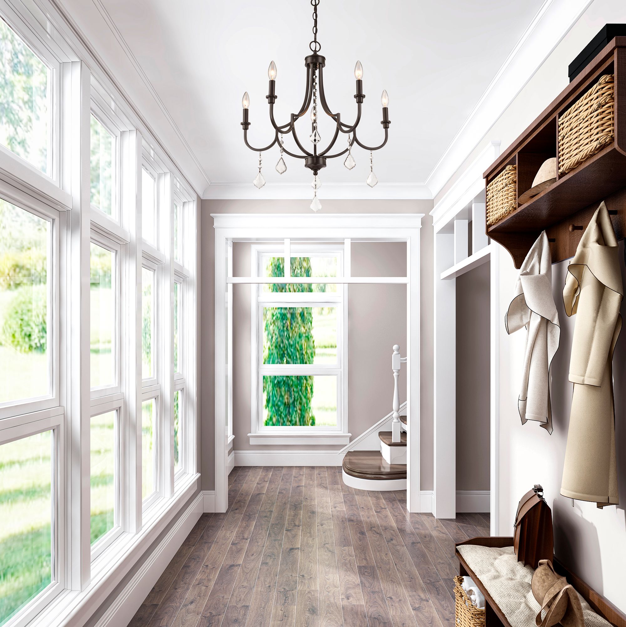 Livex Glendale 24 1/2"W English Bronze 5-Light Chandelier