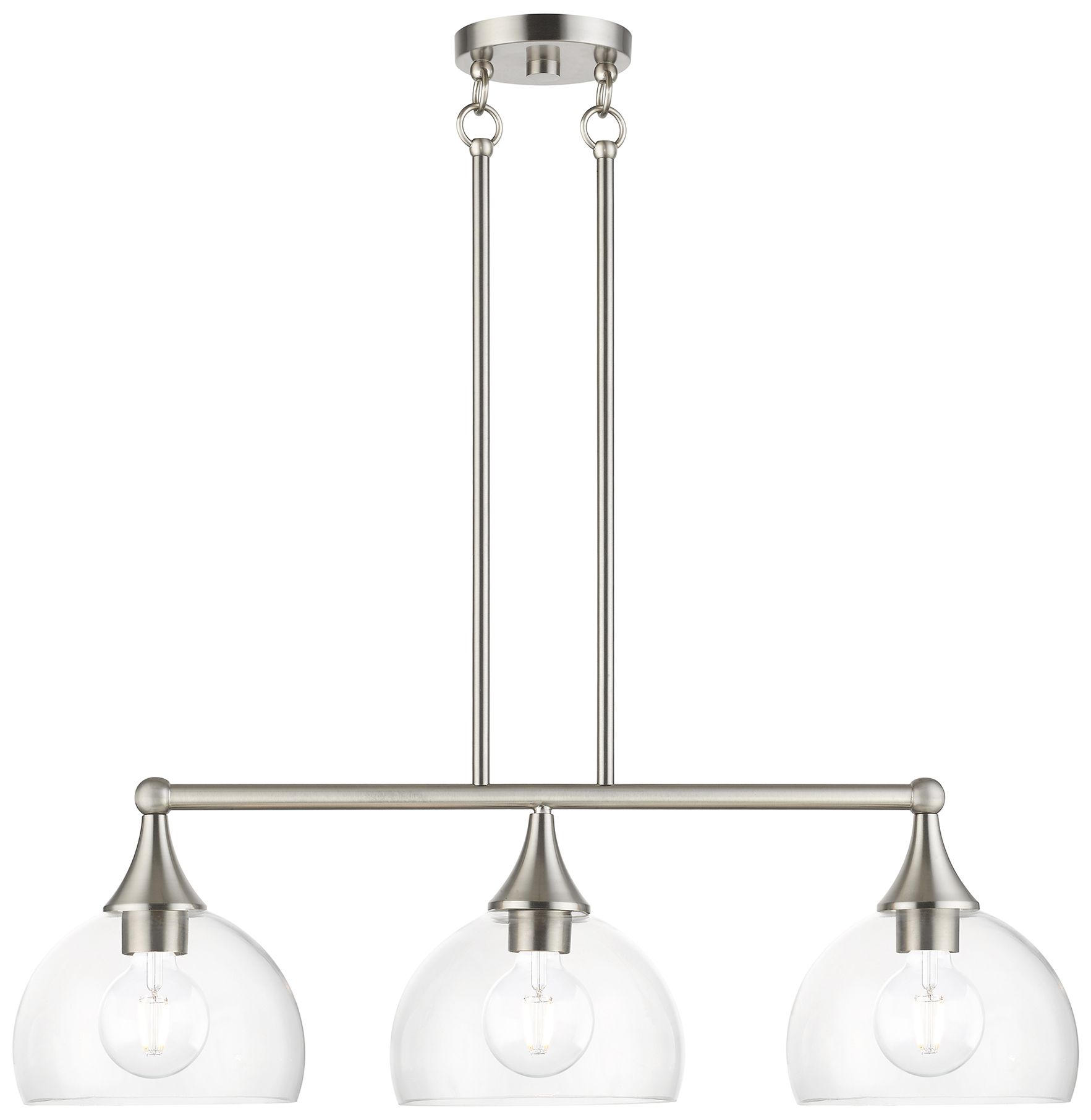 Livex Glendon 30"W Brushed Nickel 3-Light Linear Chandelier