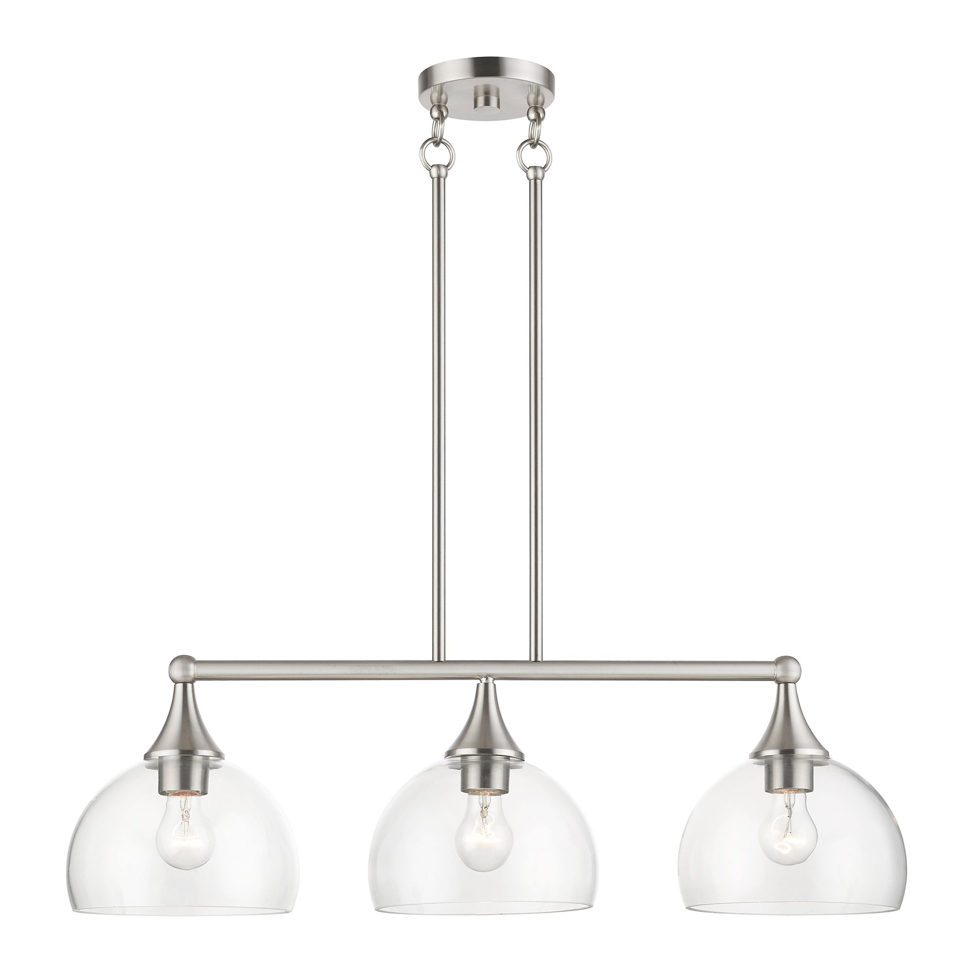 Image 4 Livex Glendon 30"W Brushed Nickel 3-Light Linear Chandelier more views