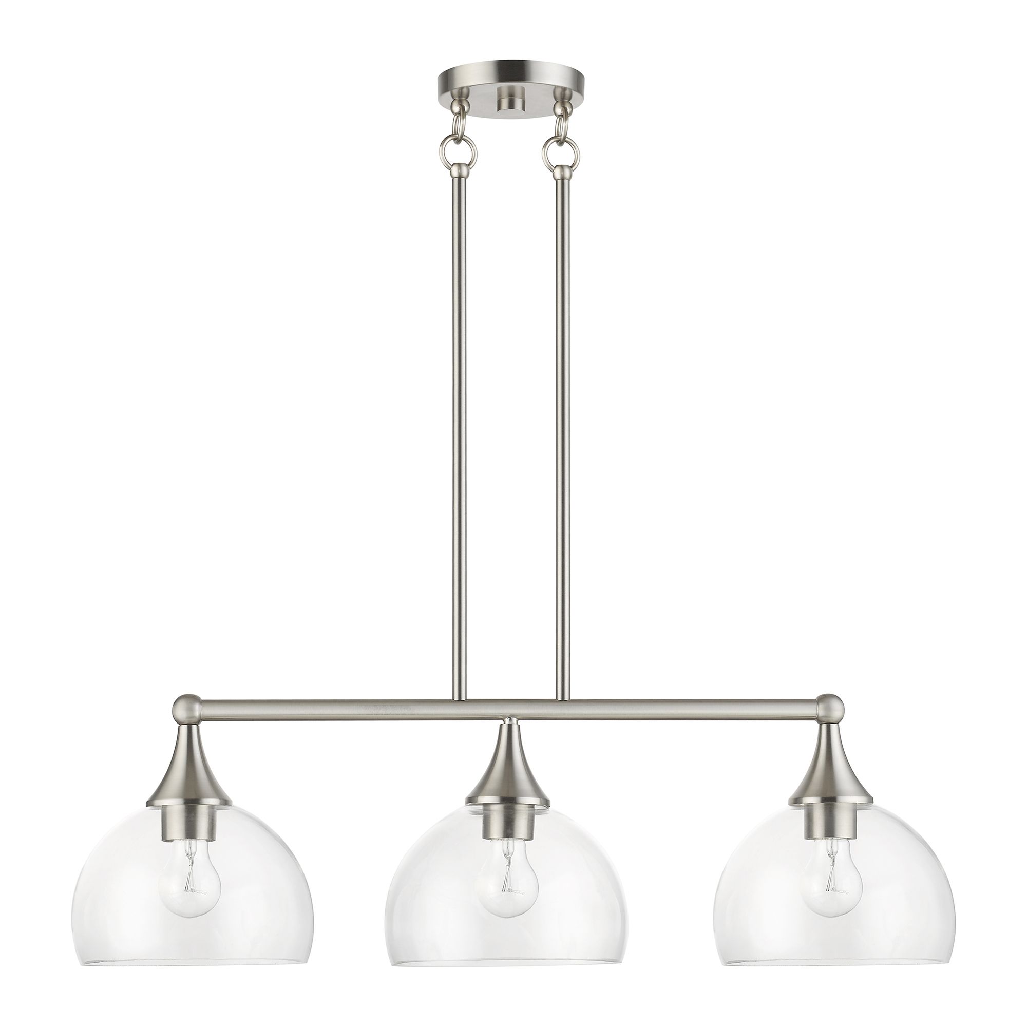 Image 5 Livex Glendon 30"W Brushed Nickel 3-Light Linear Chandelier more views