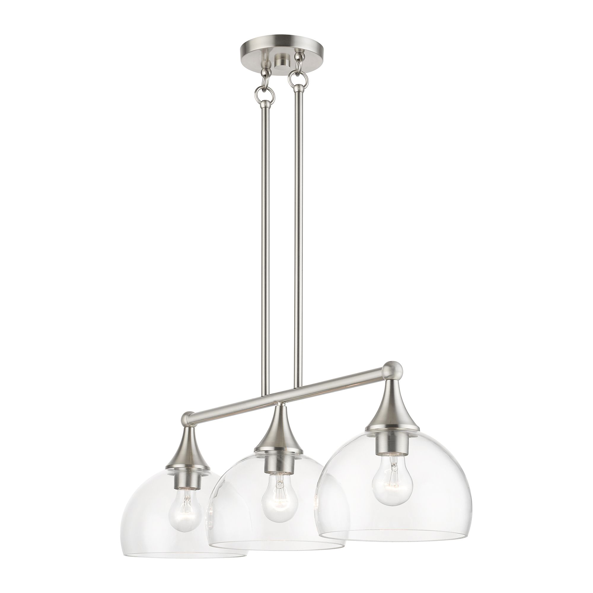 Image 6 Livex Glendon 30"W Brushed Nickel 3-Light Linear Chandelier more views