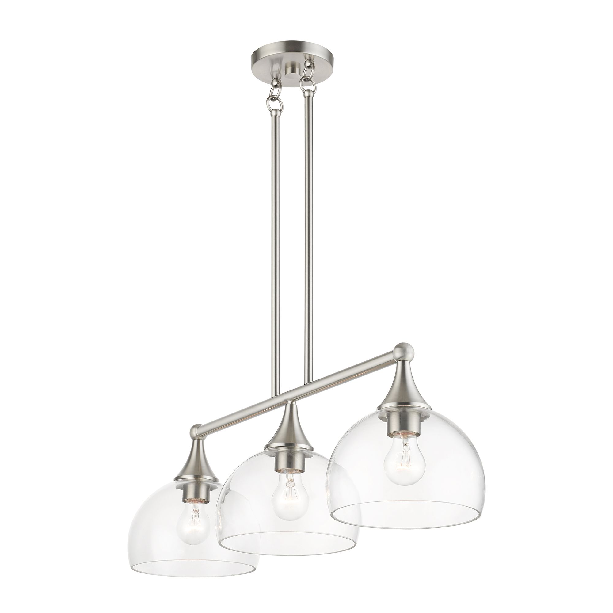 Image 7 Livex Glendon 30"W Brushed Nickel 3-Light Linear Chandelier more views