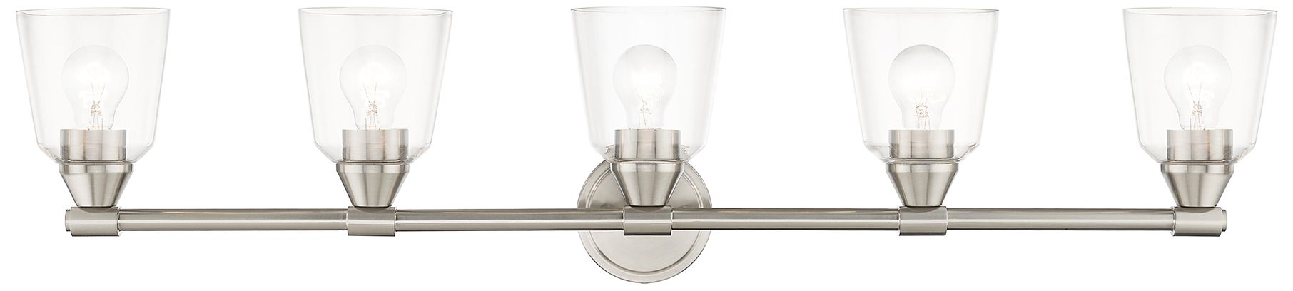 Image 2 Livex Haddington 42" Wide Brushed Nickel 5-Light Bath Light