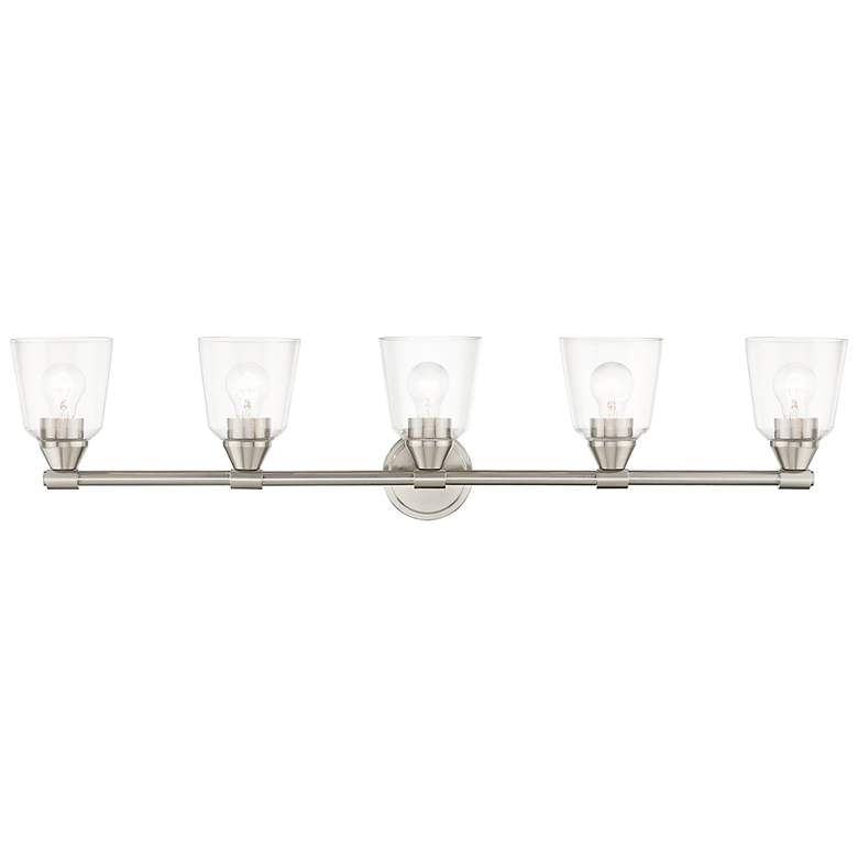 Image 2 Livex Haddington 42" Wide Brushed Nickel 5-Light Bath Light