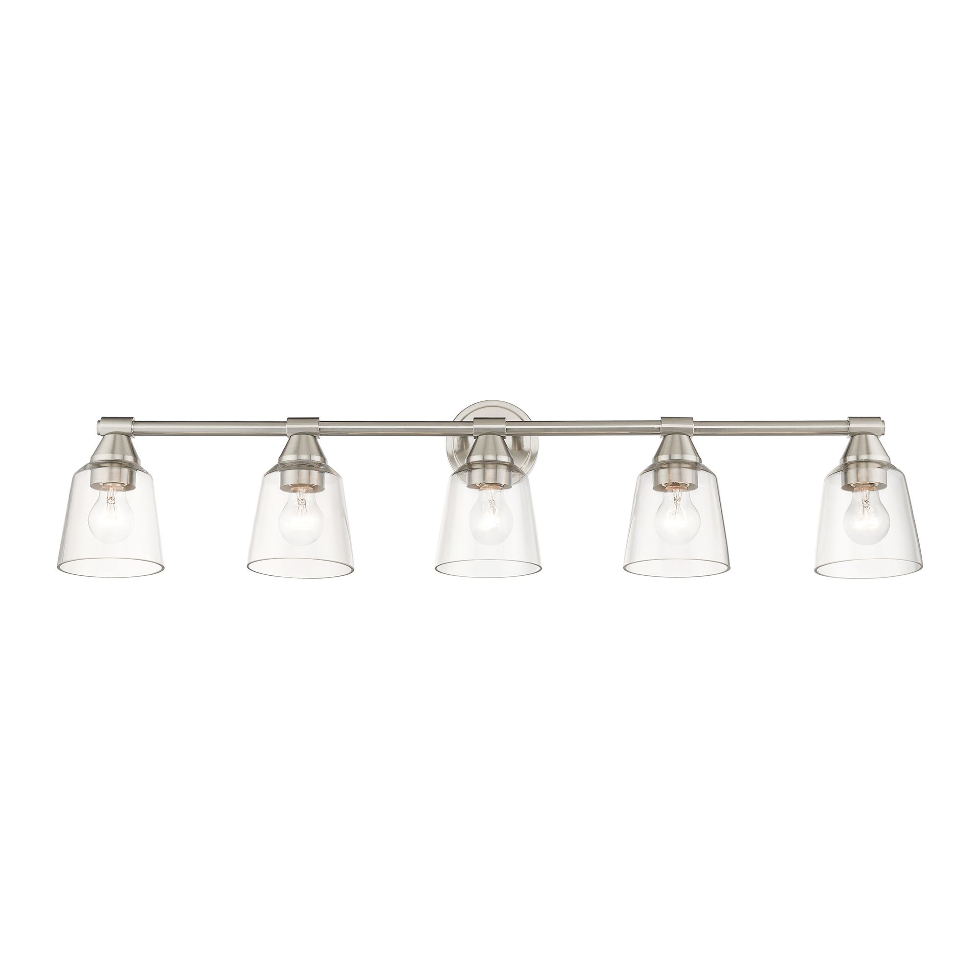 Image 5 Livex Haddington 42" Wide Brushed Nickel 5-Light Bath Light more views
