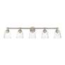 5_Livex Haddington 42" Wide Brushed Nickel 5-Light Bath Light more views