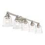 7_Livex Haddington 42" Wide Brushed Nickel 5-Light Bath Light more views