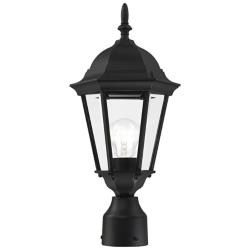 Livex Hamilton 18" High Black Clear Beveled Glass Outdoor Post Light