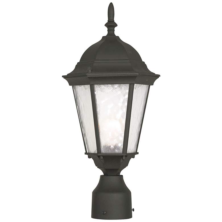 Image 3 Livex Hamilton 18" High Black Clear Water Glass Outdoor Post Light
