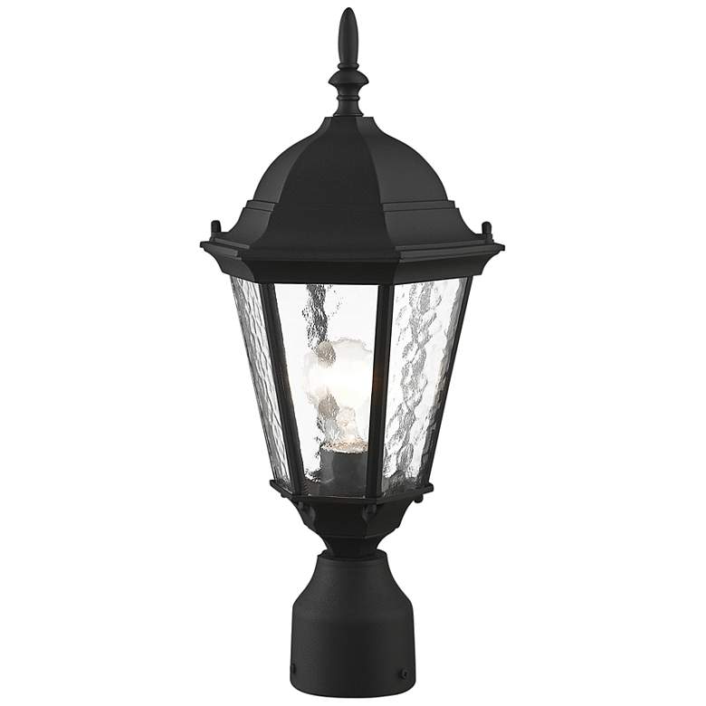 Image 5 Livex Hamilton 18" High Black Clear Water Glass Outdoor Post Light more views