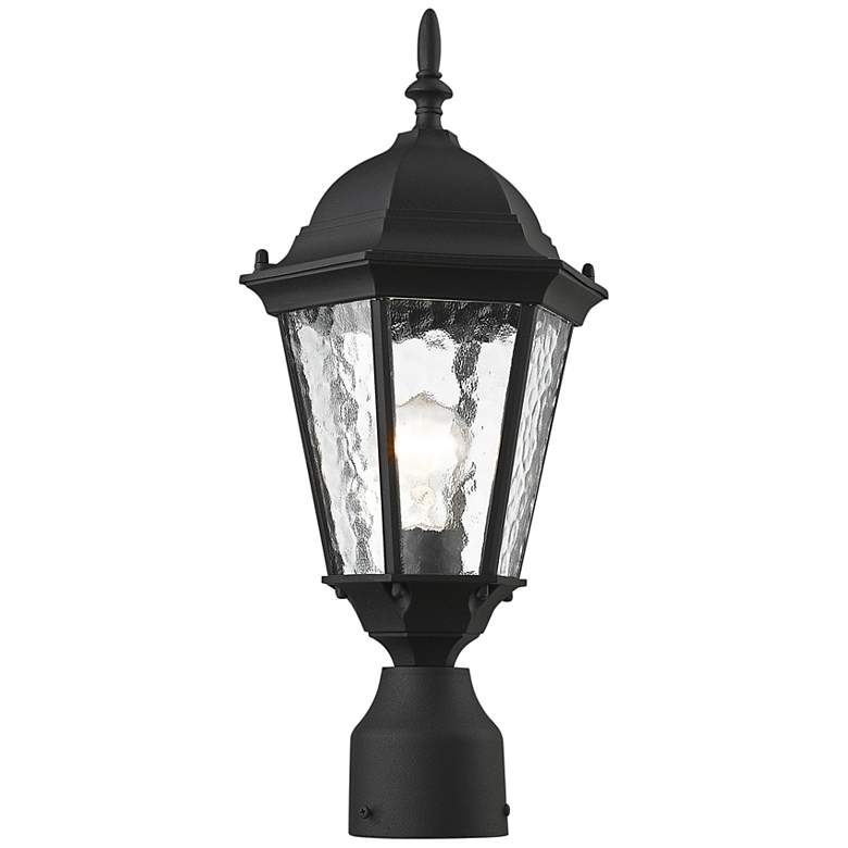 Image 6 Livex Hamilton 18" High Black Clear Water Glass Outdoor Post Light more views