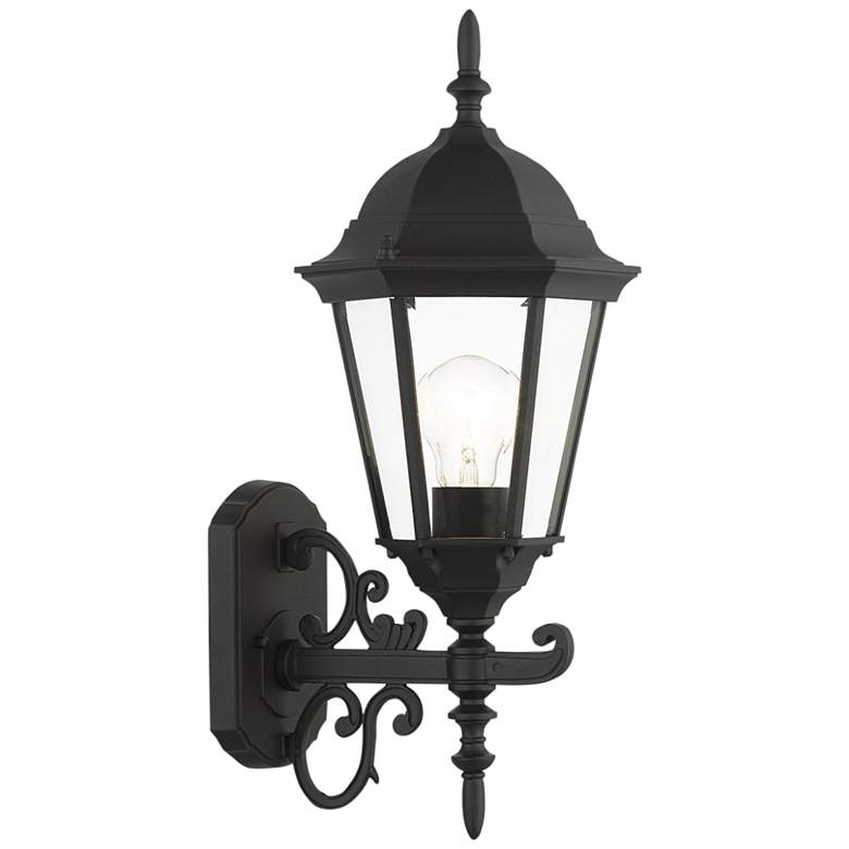 Image 2 Livex Hamilton 19 1/2" Textured Black Outdoor Wall Light