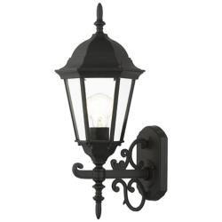 Livex Hamilton 19 1/2" Textured Black Outdoor Wall Light