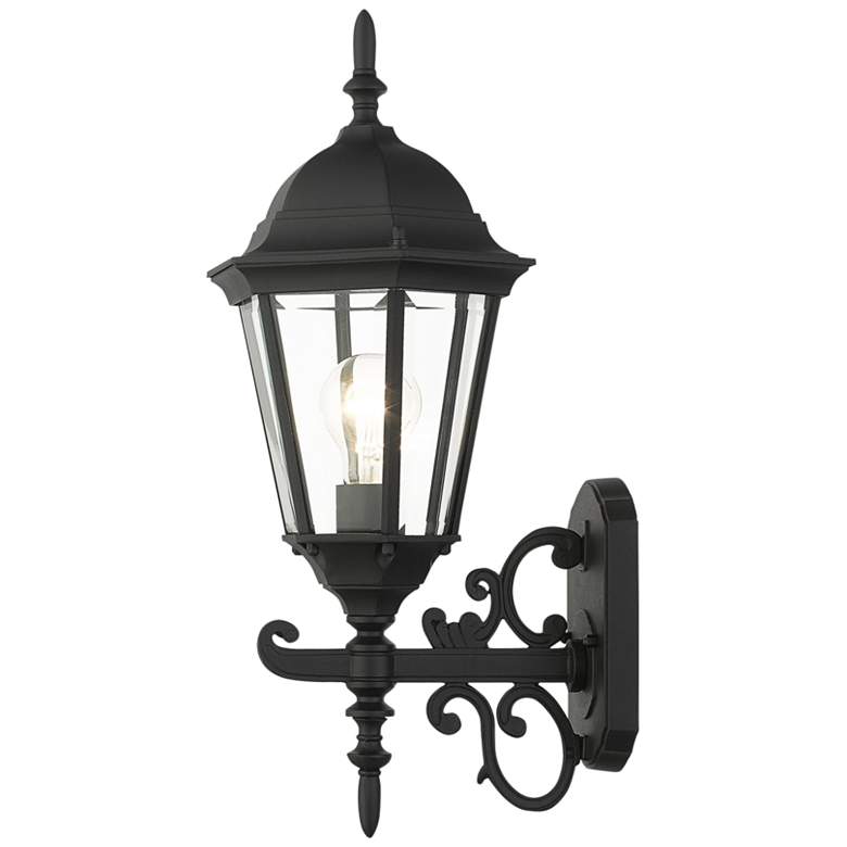 Image 4 Livex Hamilton 19 1/2" Textured Black Outdoor Wall Light more views