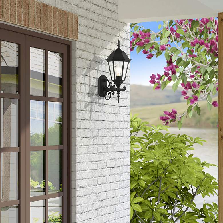 Image 7 Livex Hamilton 19 1/2" Textured Black Outdoor Wall Light more views