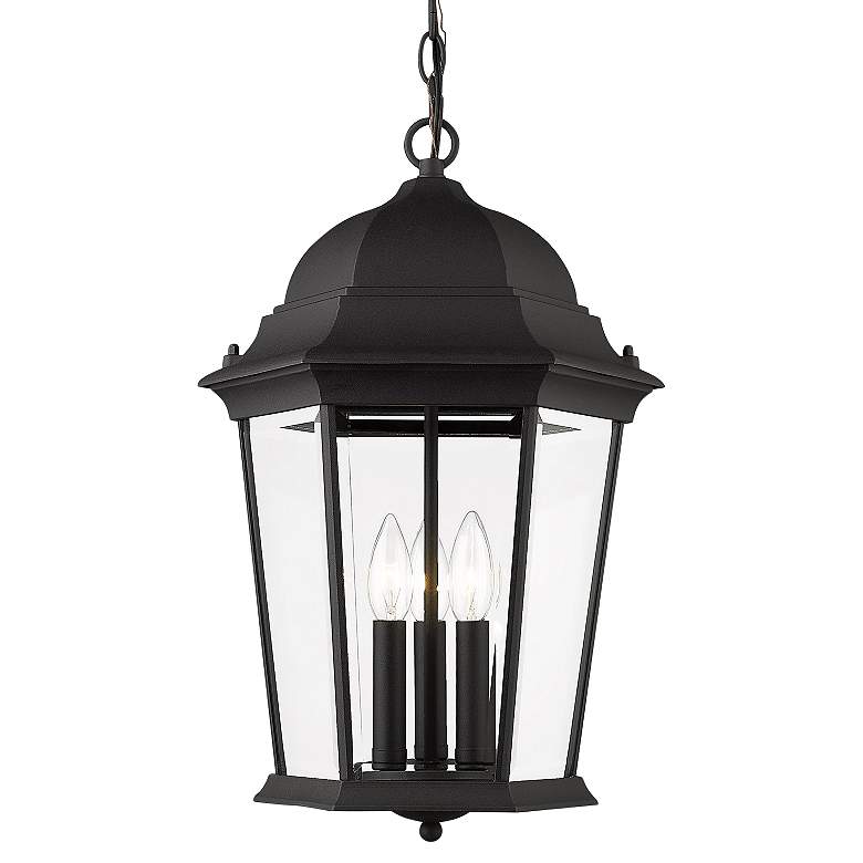 Image 3 Livex Hamilton 20" Textured Black 3-Light Outdoor Hanging Light