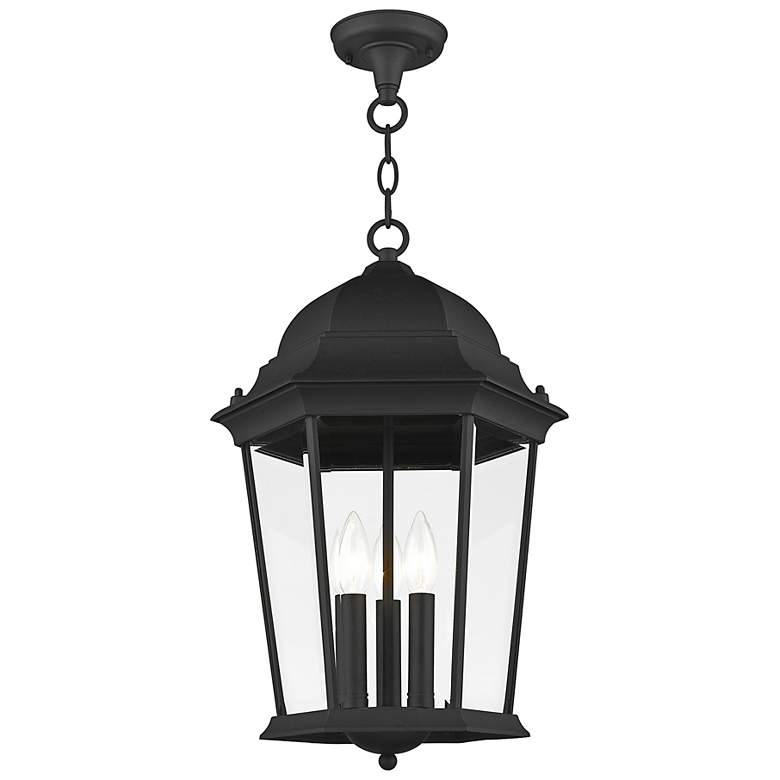 Image 6 Livex Hamilton 20" Textured Black 3-Light Outdoor Hanging Light more views