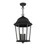 Livex Hamilton 20" Textured Black 3-Light Outdoor Hanging Light in scene