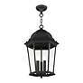 Livex Hamilton 20" Textured Black 3-Light Outdoor Hanging Light in scene