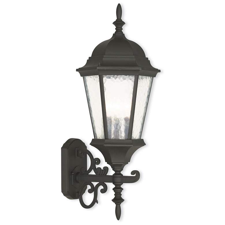 Image 2 Livex Hamilton 24 1/2" Traditional Textured Black Outdoor Wall Light
