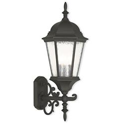 Livex Hamilton 24 1/2" Traditional Textured Black Outdoor Wall Light
