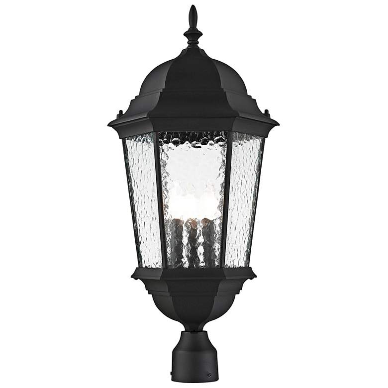 Image 2 Livex Hamilton 27" High Textured Black 3-Light Outdoor Post Light