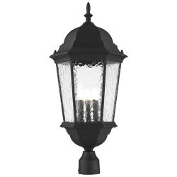 Livex Hamilton 27" High Textured Black 3-Light Outdoor Post Light