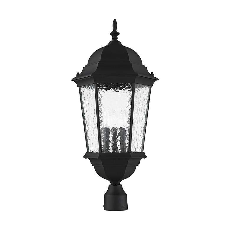 Image 3 Livex Hamilton 27" High Textured Black 3-Light Outdoor Post Light more views