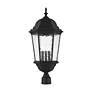 3_Livex Hamilton 27" High Textured Black 3-Light Outdoor Post Light more views