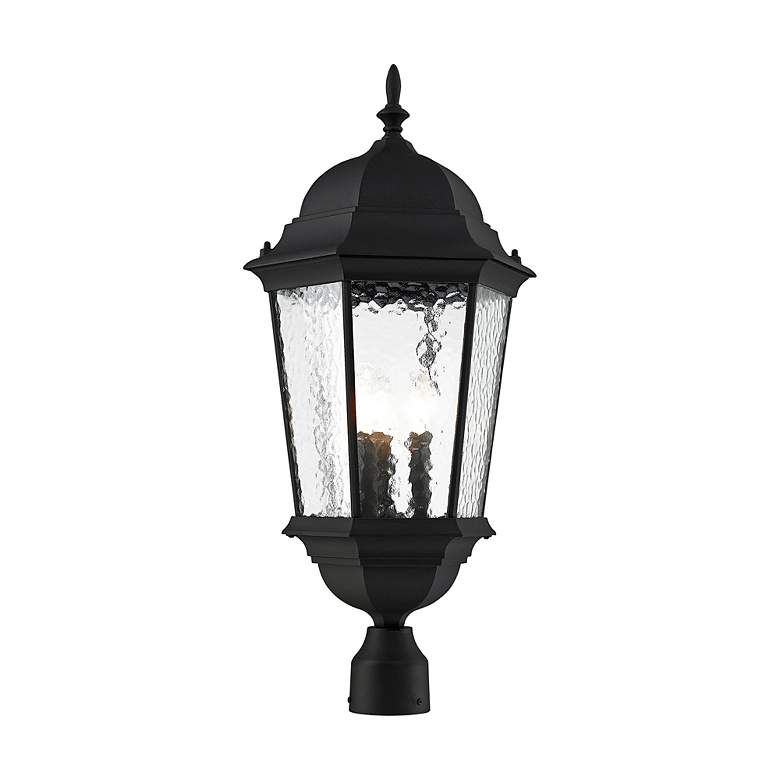 Image 4 Livex Hamilton 27" High Textured Black 3-Light Outdoor Post Light more views