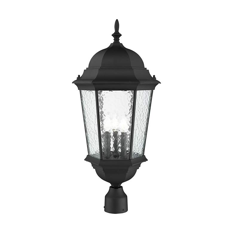 Image 5 Livex Hamilton 27" High Textured Black 3-Light Outdoor Post Light more views