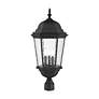5_Livex Hamilton 27" High Textured Black 3-Light Outdoor Post Light more views