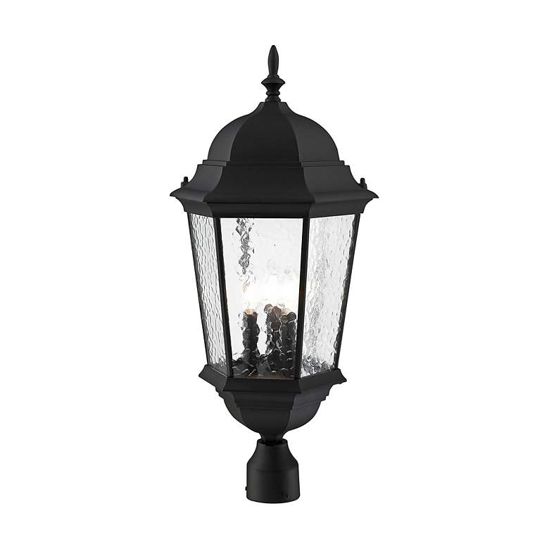Image 6 Livex Hamilton 27" High Textured Black 3-Light Outdoor Post Light more views