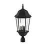 6_Livex Hamilton 27" High Textured Black 3-Light Outdoor Post Light more views