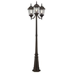 Livex Hamilton 86" High Bronze Aluminum 3-Head Outdoor Post Light