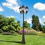 2_Livex Hamilton 86" High Bronze Aluminum 3-Head Outdoor Post Light