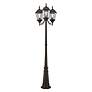 4_Livex Hamilton 86" High Bronze Aluminum 3-Head Outdoor Post Light more views