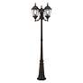 6_Livex Hamilton 86" High Bronze Aluminum 3-Head Outdoor Post Light more views